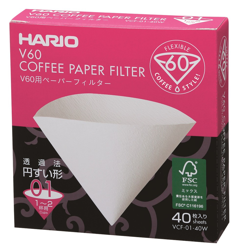Hario V60 Papierfilter weiß (Japan) 02 - 40 Stück (original)