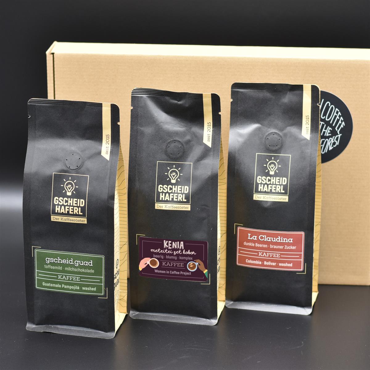 Probierpaket Filterkaffee 3x 250g-Kaffeemaschine