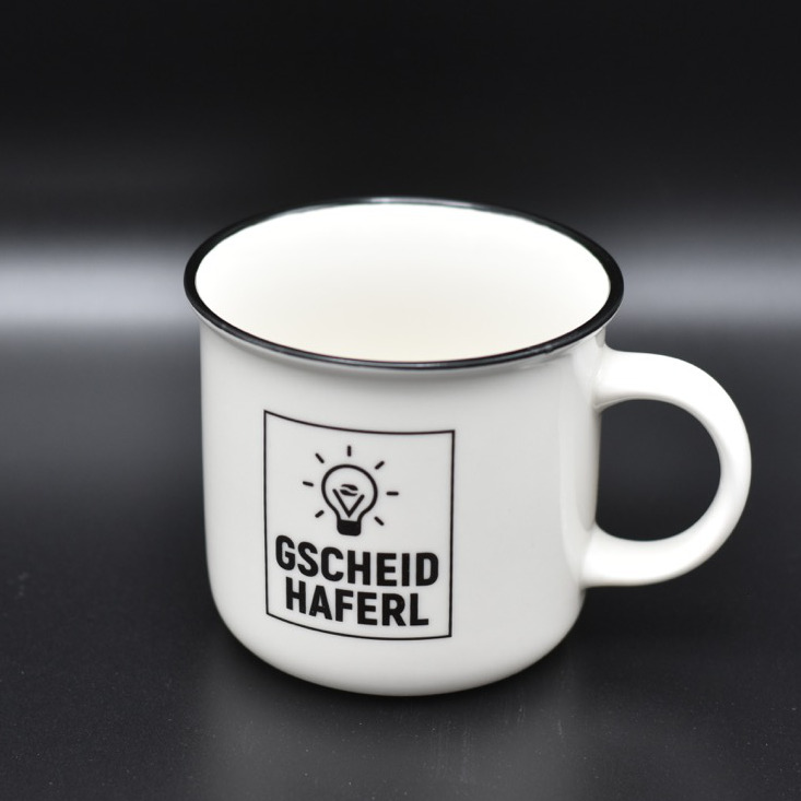 Kaffeehaferl 'Gscheid Haferl' retro